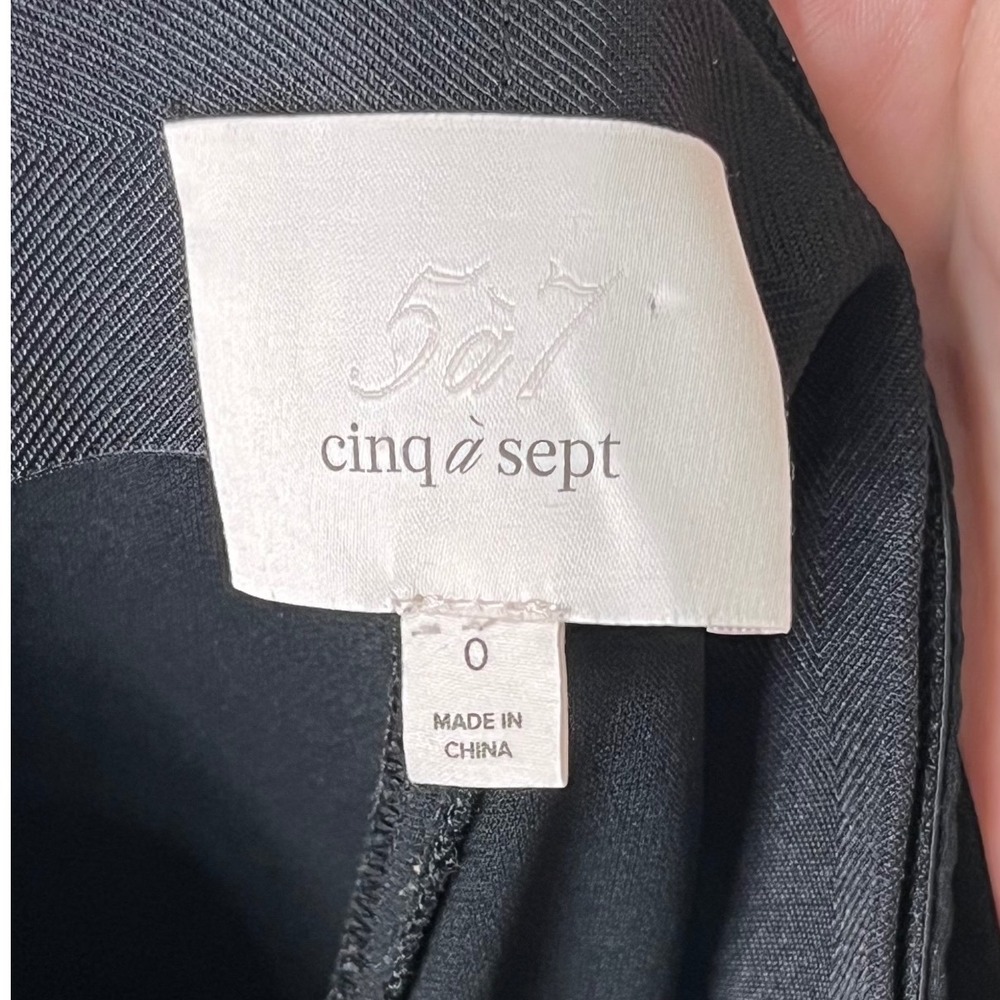 Cinq a Sept Brianne Pant Women's 0 Black Side Slit Office Tailored Minimal Chic - Picture 7 of 10